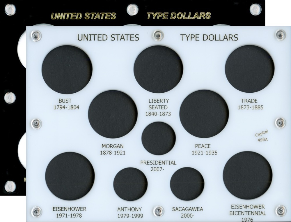 Capital Plastics 458A United States Type Dollars 10-Coin Holder - www.jakesmp.com