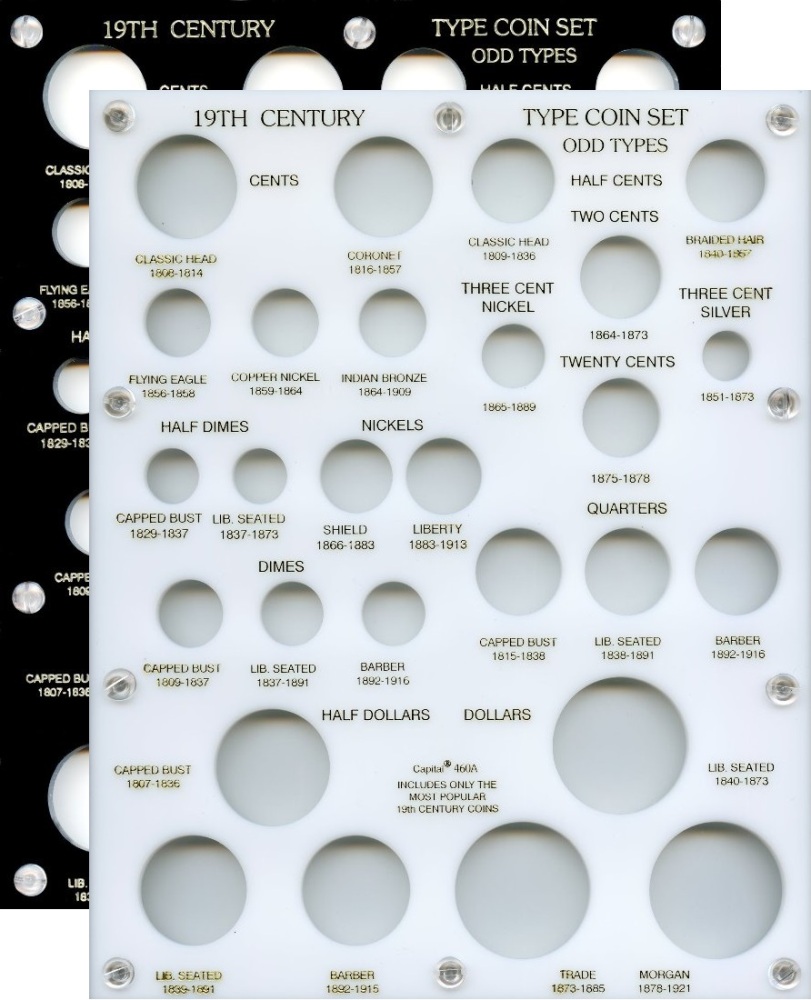 Capital Plastics 460A 19th. Century Type Coin Set - 27-Coin Holder - www.jakesmp.com