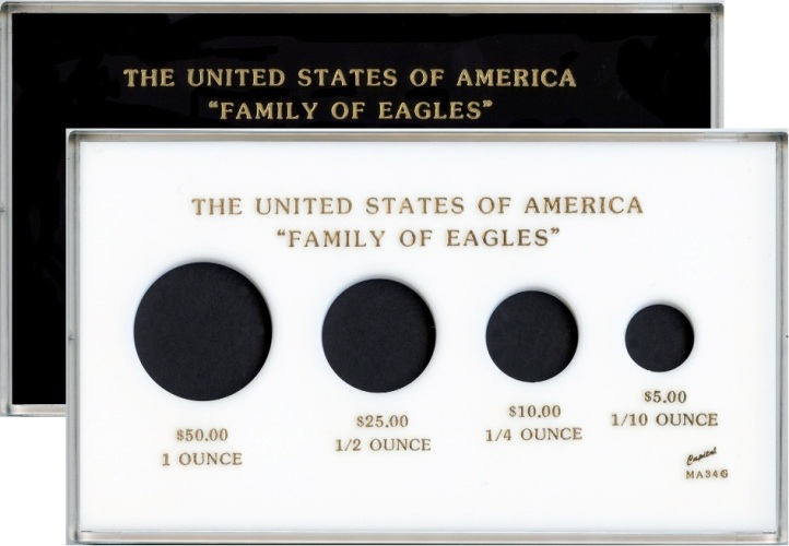 Capital Plastics MA434G 4-Coin Holder Family of Eagles - www.jakesmp.com