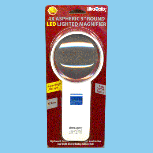 UltraOptix 7X Aspheric 1.5 in. Round Pocket LED Lighted Magnifier