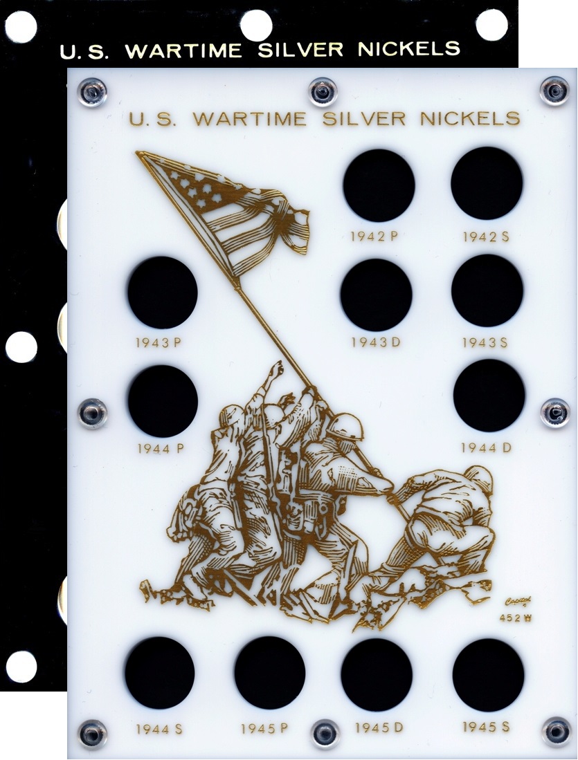 Capital Plastics 452W 11-Coin Holder Silver Wartime Nickels - www.jakesmp.com