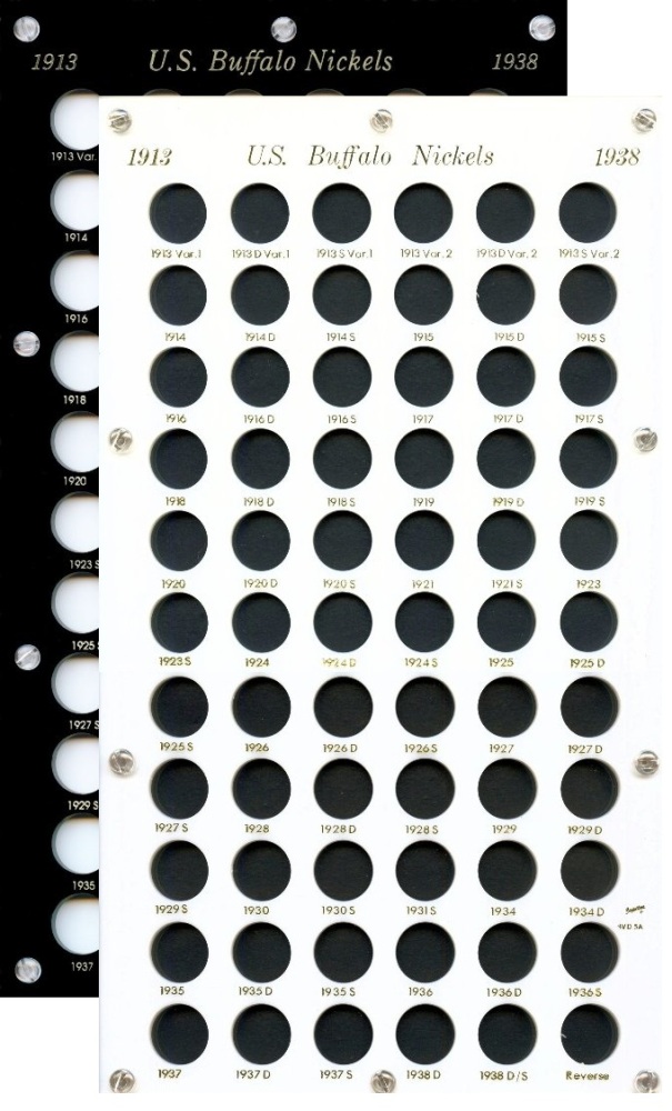 Capital Plastic BVD5A 66-Coin Holder U.S. Buffalo Nickels 1913-1938 - www.jakesmp.com