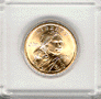 .gif of 2 x 2 plastic coin holder for the Sacagawea golden dollar